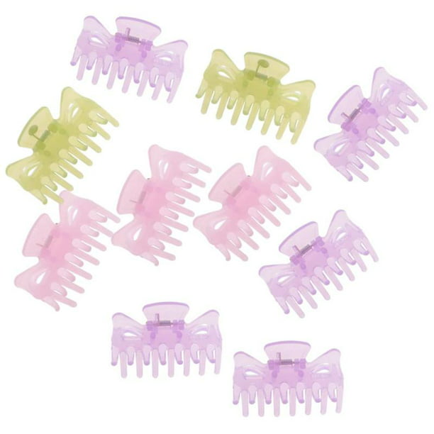 Set Of 10 Plastic Small Hair Claw Clip Butterfly Design Bull Dog Hair Clip